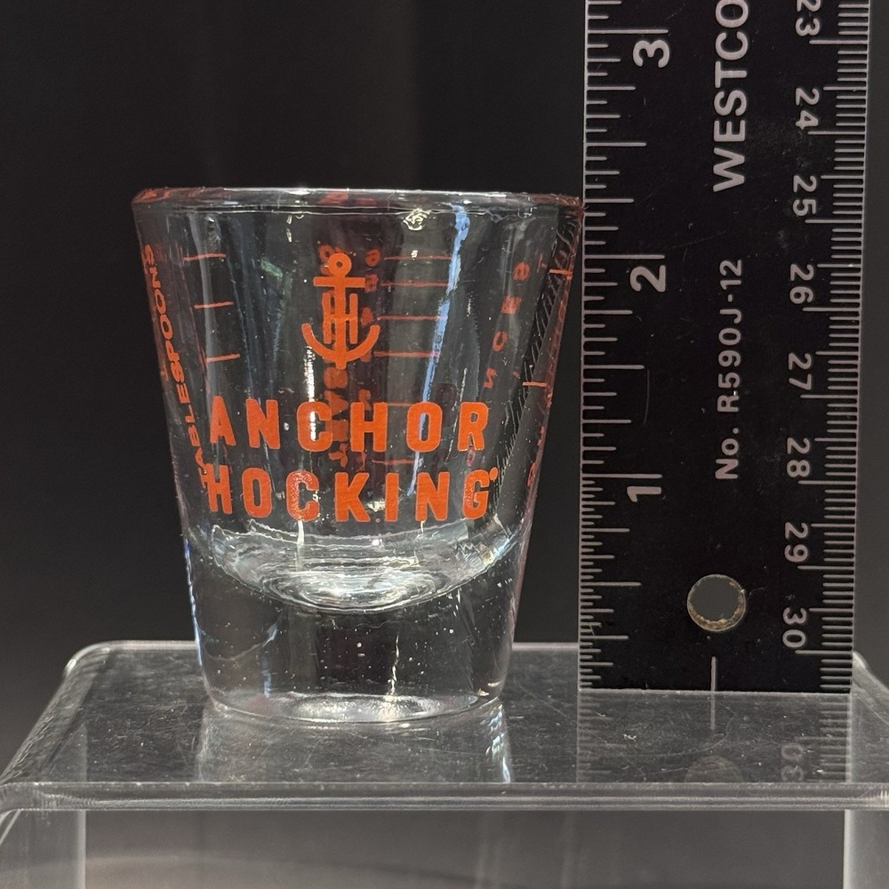 Anchor Hocking Measuring Shot Glass 2oz Red Lettering Kitchen Tool Gadget - Picture 7 of 8